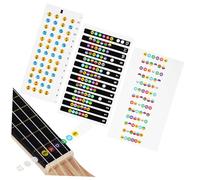 TOYANDONA 3 Pcs Ukulele Guitar Fretboard Note Chart Chord Fret Stickers Assorted Color Paper Material Clearly Printed Design Easy to Apply for Beginner Practice and Learning