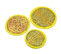 TOYANDONA 3 Pcs Yellow Singing Bowl Mats Meditation Accessories with Embroidered Pattern 10/12/14cm Sound Bowl Cushions for Holistic Healing and Relaxation