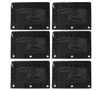 TOYANDONA 3-Ring Binder Pencil Cases 6Pcs Oxford Cloth Stationery Bags Black with Zippered Compartments for Office and Study