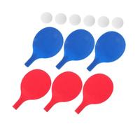 TOYANDONA 3 Sets Lightweight Table Tennis Paddle Set with Easy-grip Small Plastic Bats in Red and White Balls for Young Players Practice and Play