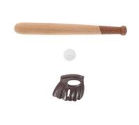 TOYANDONA 3 Sets Miniature Baseball Bat for Dollhouse Mini Baseball Figures with Ball and Glove Craft Supplies for Collectors Educational Tiny Sports Model Display