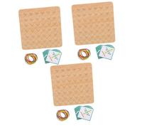 TOYANDONA 3 Sets Wooden Geoboard with Activity Pattern Cards and Rubber Bands Educational Stem for Mathematics Learning and Shape Recognition Parent Interactive Geometry Puzzle Board