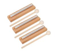 TOYANDONA 3 Sets Wooden Hand Bell Chimes with Mallet Portable Meditation Percussion Instruments for Yoga Prayer Classroom Management Mindfulness Sound Chime for Teachers