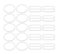 TOYANDONA 30 Pairs White Bra Strap Adjuster Clips 15Mm Non- Buckles for Women’S Underwear and Swimsuit Tops, Portable Strap Retainers for Everyday Use