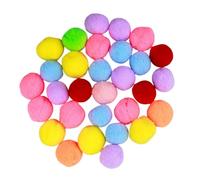 TOYANDONA 30 Pcs Colorful Elastic Plush Cat Ball, Sturdy Chew-resistant Pom Poms for Kittens, Interactive Soft Balls for Indoor Cat Play and Stimulation Random Color