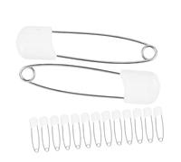 TOYANDONA 30 Pcs Large White Plastic Safety Pins for Cloth Diapers Diaper Fasteners Strong Multi-Purpose Pins for Newborn Nappy and Washable