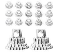 TOYANDONA 300pcs Silver Christmas Bauble Caps for Porcelain and Plastic Ornaments, round 1.3cm Replacement Ornament Tops with Effortless Installation and Wear Resistance for Home and Event