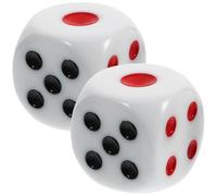 TOYANDONA 30mm Large Resin Rounded Corner Dices for Board Game Party Props, Red Black Number Dice Set of 2 for Game Players and Tabletop Gaming Accessories
