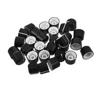 TOYANDONA 30pcs 20x16mm Plastic Speaker Knobs Replacement, Dual-color Black and White Rotary Volume Amplifier Bass Control Knob for Audio Equipment and Electric Guitar Accessories