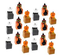 TOYANDONA 30pcs Halloween Candy Boxes with Ghost Black Cat Pumpkin Designs, Candy Wrapping and Cake Storage Cases for Party Treats and Baking Food Packaging