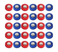 TOYANDONA 30pcs Mini Curling Shuffleboard Pucks Replacement Set with Blue and Red Sliding Pucks for Tabletop Shuffleboard Games and Family Entertainment