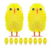 TOYANDONA 30pcs Mini Fluffy Yellow Chicks 3cm Mini Easter Chick Decorations for Art And Crafts Little Chicken Spring Decor Kids Egg Hunt Bonnet Decoration And Cake Decor