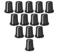 TOYANDONA 30pcs Potentiometer Control Knobs Rotary Volume Control Knob Caps Replacement Plastic Flower Stem Shape Black for Audio Base Amplifier with Accurate Volume Adjustments and Channel