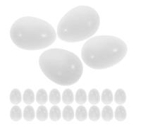 TOYANDONA 30pcs White Plastic Bird Eggs for Hens and Birds, Realistic Simulation Easy to Clean Surface, for Basket Fillers and Home Decor, Size 2.61x2.10x2.10cm