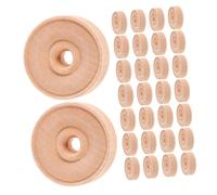 TOYANDONA 30pcs Wooden Wheels for Unfinished Hardwood Craft Wheels for DIY Model Cars Trains and Craft Projects Natural Wood Material Encouraging Skill Development and Versatile Use