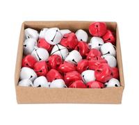 TOYANDONA 36Pcs Christmas Jingle Bells Set Electroplated Metal Mini Bells Red and White for Wreaths Home Decor Holiday Ornaments