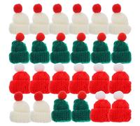 TOYANDONA 36Pcs Mini Santa Hat Wine Bottle Covers - Knit Christmas Doll Hats in Red, Green White - Small Festive Caps for Holiday Wine Accessories and Seasonal Table Decoration