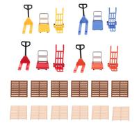 TOYANDONA 36pcs Miniature Model Kit Lift Carts Wheels Mini Fork Lift Miniature Cart for Boys and Girls Warehouse Role Play Plastic Construction Vehicle Toys for Creative Crafts Mini Pallet