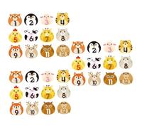 TOYANDONA 36sheets Animal Design Monthly Milestone Stickers Self-Adhesive Decals for Newborn Boy Girl Growth Trackers for Nursery Decor