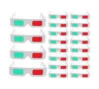 TOYANDONA 3d Paper Glasses Lightweight Plastic and Paper Construction with Red and 20pcs with Comfortable Fit and Protective Sleeve for Movies and Science Experiments