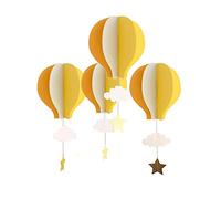 TOYANDONA 3D Paper Hot Air Balloons Hanging Air Balloon Clouds Stars Air Balloon Decoration for Birthday Wedding Baby Shower 4Pcs