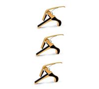 TOYANDONA 3pcs Acoustic Electric Guitar Block Capo Trigger for Guitar Tune Zinc Alloy Material 10x6x3cm Universal Fit Golden Color