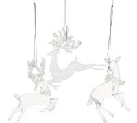 TOYANDONA 3pcs Acrylic Elk Pendant Christmas Tree Ornaments 11cm Xmas Elk Decoration Hanging Decor for Holiday Xmas Tree
