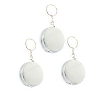 TOYANDONA 3pcs Aluminum Alloy Portable Ashtray Keychains with Hanging Loop Lightweight Small Pocket Ash Holder for Travel Outdoor Activities Multipurpose Storage Cases in Silver