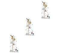 TOYANDONA 3pcs Animal Height Measurement Wall Sticker Zoo Pattern Growth Chart for Kindergarten Nursery Removable Wall Decal for Boys and Girls