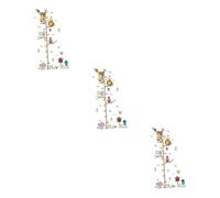 TOYANDONA 3pcs Animal Wall Decal Growth Chart Wall Sticker Jungle Decor for Boys and Girls Removable Zoo Pattern Nursery Decorations