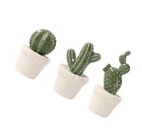 TOYANDONA 3pcs Artificial Succulent Plants Ceramic Cactus Ornament with No Need Water Feature, Small Size, Vivid Colour and Realistic Feeling, Table Decor for Living Room Or