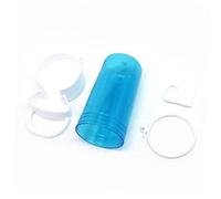 TOYANDONA 3pcs Automatic Pet Feeder for Hamsters Squirrels and Birds Non-skid Plastic Food Dispenser with Transparent Refillable Holder and Water Bowl in Sky Blue Smooth Surface