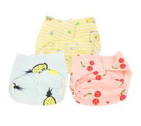 TOYANDONA 3Pcs Baby Cloth Diapers Reusable Cotton Training Pants Soft Infant Washable Toddler Toilet Training Underwear Size S