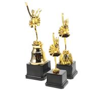TOYANDONA 3Pcs Ballet Dance Trophy with Dancing Lady Statue Educational Award for Dance Competitions and Talent Shows High Durable Base for Custom Nameplates for Teens and Students