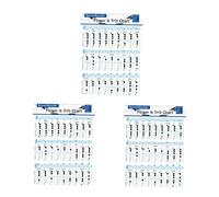 TOYANDONA 3pcs Bass Recorder Chords Finger Chart for Flute Practice Clarinet Note Chart Learning Guide Chord Poster for Students