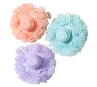 TOYANDONA 3pcs Bath Pouf with Handle and Automatic Liquid Dispenser, Quick Foaming Exfoliating Body Scrubber, Plastic and Mesh Material for Deep Cleaning Sensitive Skin, for Shower Bathing