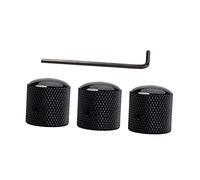 TOYANDONA 3pcs Black Electric Bass Guitar Volume Tone Dome Control Knobs Wrench for Guitar Accessories Control Knobs