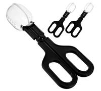 TOYANDONA 3pcs Black Plastic Small Pet Waste Scoops for Guinea Pig and Hamster Poop Holder with Litter Catcher, Pet Cleaning Tool for Reptile Feeding and Waste Removal