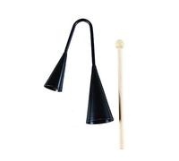 TOYANDONA 3pcs Boy Girl Agogo Bell Toy Traditional Musical Percussion Instrument with Wooden Stick Black for Early Education and Rhythm Development