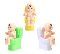 TOYANDONA 3Pcs Boy Peeing Water Squirter, Novelty Squirt Wee Pee Boy Mini Toilet Toy, Sitting On The Toilet Tricky Toilet Doll for Bachelorette Celebrating Party Miniature Gifts