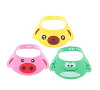 TOYANDONA 3pcs Boys and Girls Bath Shower Hat Adjustable Cartoon Hair Washing Shield for Toddlers Flexible Visor Caps for Shampoo Haircuts and Sun