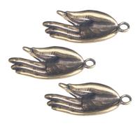 TOYANDONA 3pcs Brass Buddha Hand Keychain Pendants, Creative Vintage Style Compact Key Rings for DIY Making and Everyday Use, Unique Antique Brass Craft Accessories