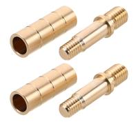 TOYANDONA 3pcs Brass Snooker Cue Hardware Parts with Precision Screw Interface for Pool Cue Repair, Featuring Longer Handle and Secure Joint Structure for Professional Snooker Competitions