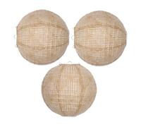 TOYANDONA 3pcs Burlap Lantern Lampshades Fabric Hanging Lamp Shades Soft Glow Rustic Boho Pendant Covers for Wedding Birthday Christmas Party Decorations