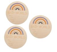 TOYANDONA 3pcs Card Monthly Sign Rainbow Birth Announcement Board for Newborn Keepsakes for Boys Girls Photo Prop for Parents