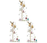 TOYANDONA 3pcs Cartoon Wall Decal Removable Growth Chart Handing Ruler for Living Nursery Wall Sticker Vinyl Decal for Boys and Girls Decor