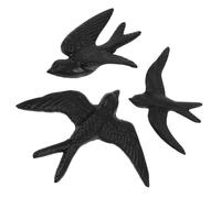 TOYANDONA 3pcs Cast Iron Wall Art Bird Ornaments Vintage Metal Wall Decor for Living Office Wedding Rustic Home Decoration