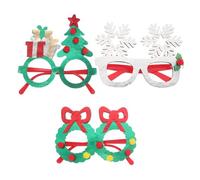 TOYANDONA 3pcs Christmas Party Eyeglasses Set - Snowflake Frame, Gold Foil Christmas Tree Silver Wreath Design - Holiday Eyewear for New Year Eve Party Supplies