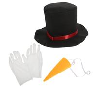 TOYANDONA 3pcs Christmas Snowman Costume Set Hat Carrot Nose and Gloves DIY Snowman Dressing Props for Holiday Decor and Festive Accessories