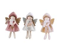 TOYANDONA 3pcs Christmas Tree Hanging Decorations Angel Doll Ornaments Set Pink White Rose Gold Xmas Hanging Pendants for Holiday Decor